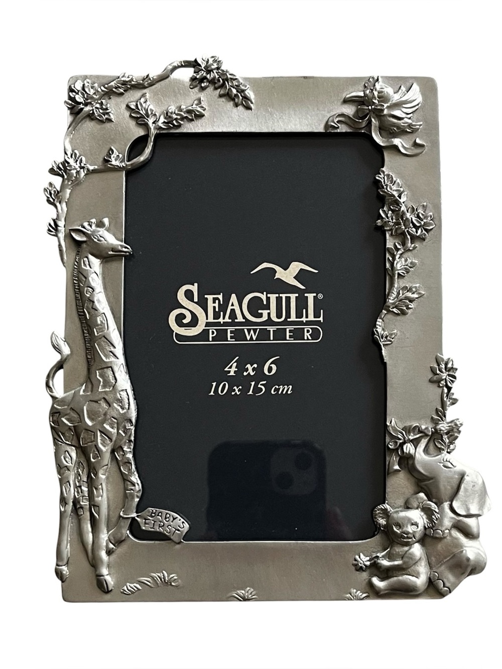 Vintage Fine Pewter Seagull Photo Picture
Frame Baby Canadian Gift Collectible